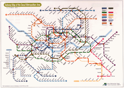 Subway map of the Seoul